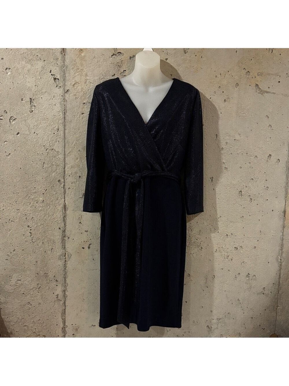 Lauren Ralph Lauren Shimmering Midnight Blue Dress -Size 8 - Picture 2 of 8